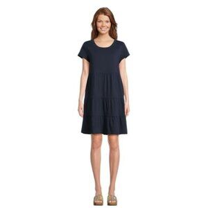 Time and Tru Women S Cotton Knit Tiered Dress Sizes S(4-6)